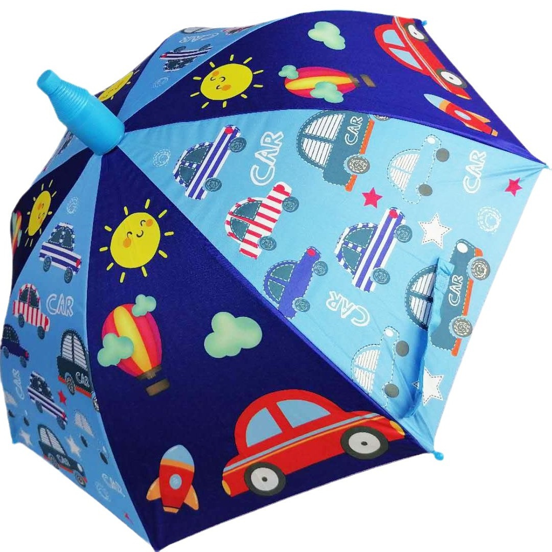 Kids Princess Girls Boy Umbrella Stick Rain Umbrella With Black Coated Character Cartoon Animal Children Sun Umbrella W24-290