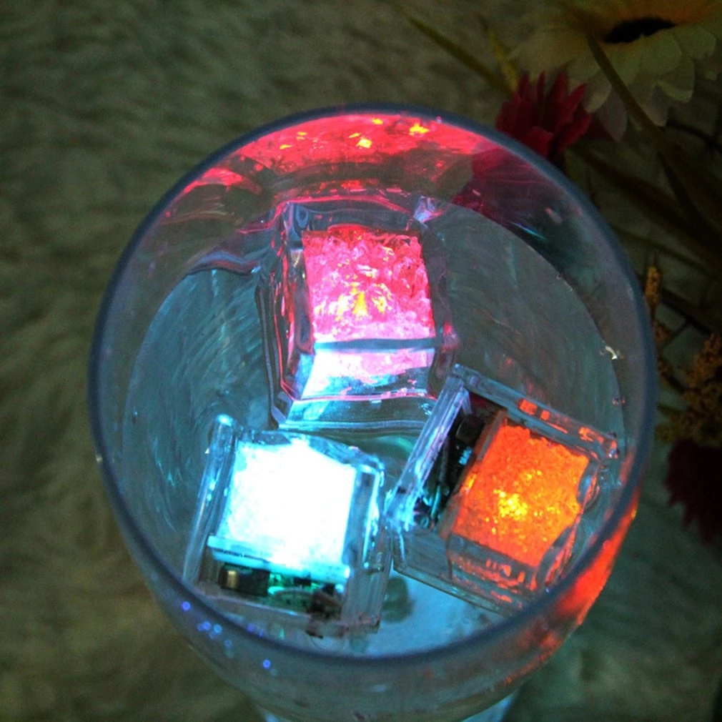 DD22-317 LED Ice Cubes Lights Multicolor LED Liquid Sensor Ice Cubes Lamp LED Glow Light Up for Bar Club Wedding Party