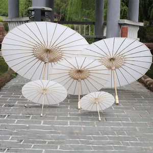 DD7-993 Paper Brida Wedding Umbrella White Parasols Handmade Plain Chinese Mini Craft Umbrella For Hanging Ornaments