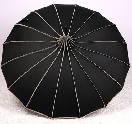 Parasol Umbrella Pagoda Umbrella For Sun UV Protection Women Black And White Umbrella Goth Parasol With Long Handle D23-88