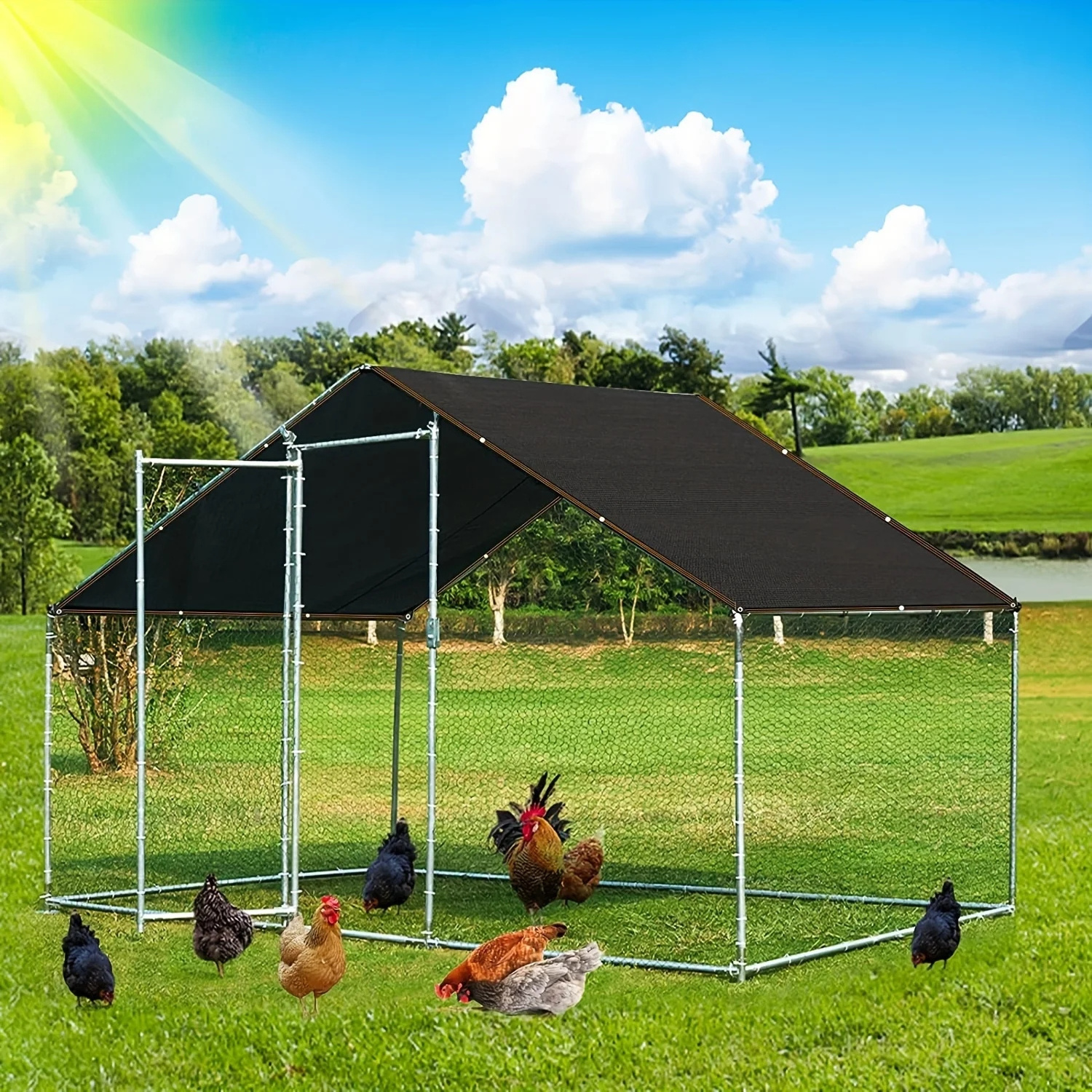 Black Shade Cloth Sunblock Mesh Cover Taped Edge With Grommets Sun Net For Pergola Plants Greenhouse Garden Patio Canopy W24-294