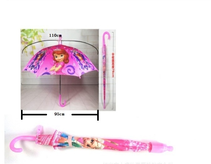 Hot Sale Girls Boys Kids Stick Umbrella Rain Sun Automatic Open Cartoon Animal Character Children Umbrella Gifts W24-291