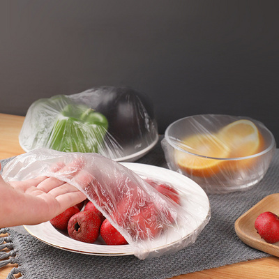 Disposable Food Cover Plastic Wrap Elastic Food Lids For Fruit Bowls Cups Hats Storage Kitchen Fresh Keeping Saver Bag