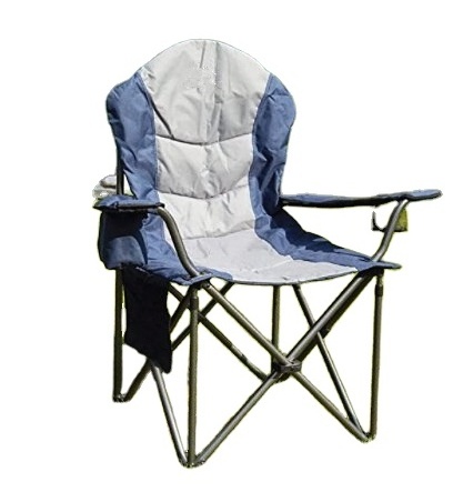 Outdoor Camping Chair, Heavy Duty Steel Frame, Padded Lawn Chair with Arm Rest