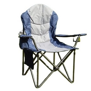 Outdoor Camping Chair, Heavy Duty Steel Frame, Padded Lawn Chair with Arm Rest