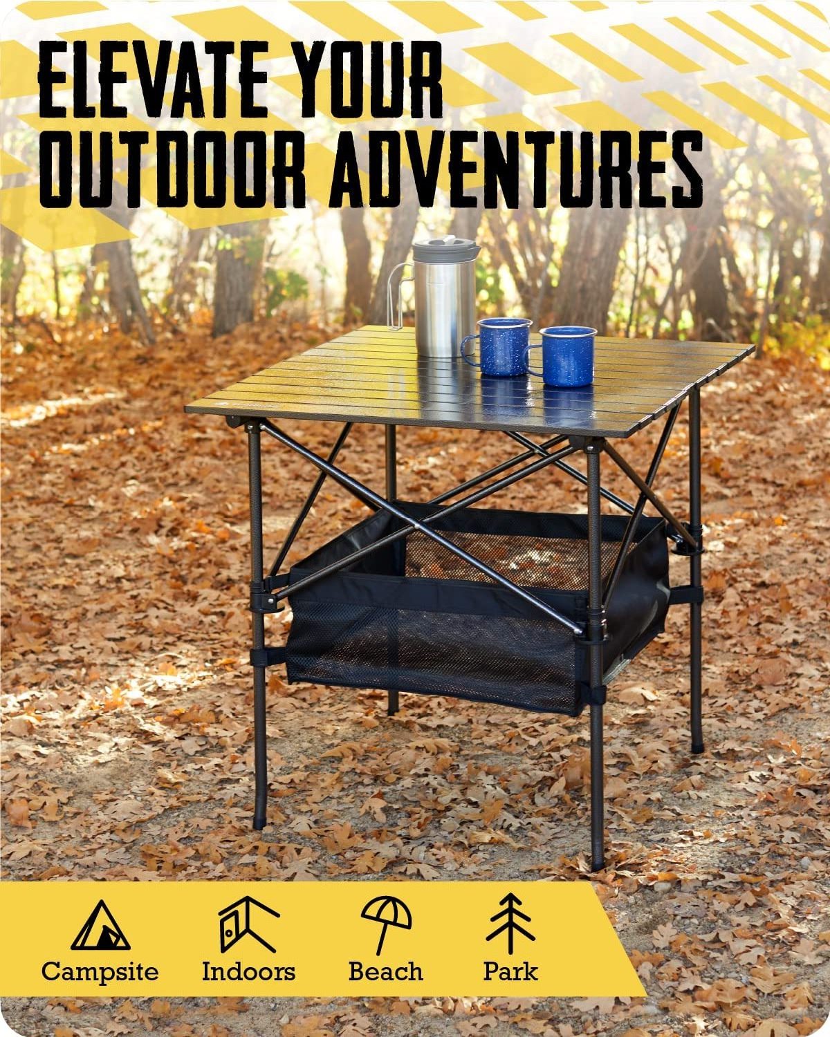 Lightweight Roll Up Composite Aluminum Folding Camping Picnic Table