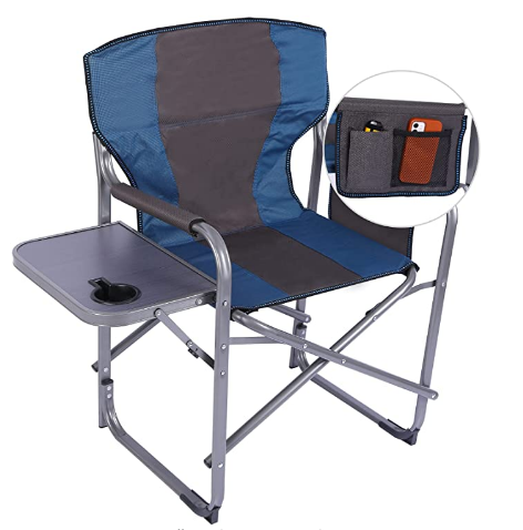 Convenient Folding Outdoor Lawn Beach Camping Chair with Side Table