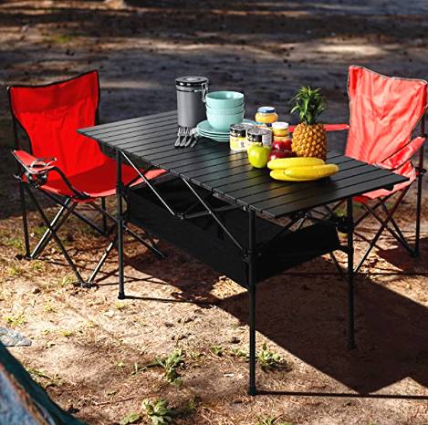 Lightweight Roll Up Composite Aluminum Folding Camping Picnic Table