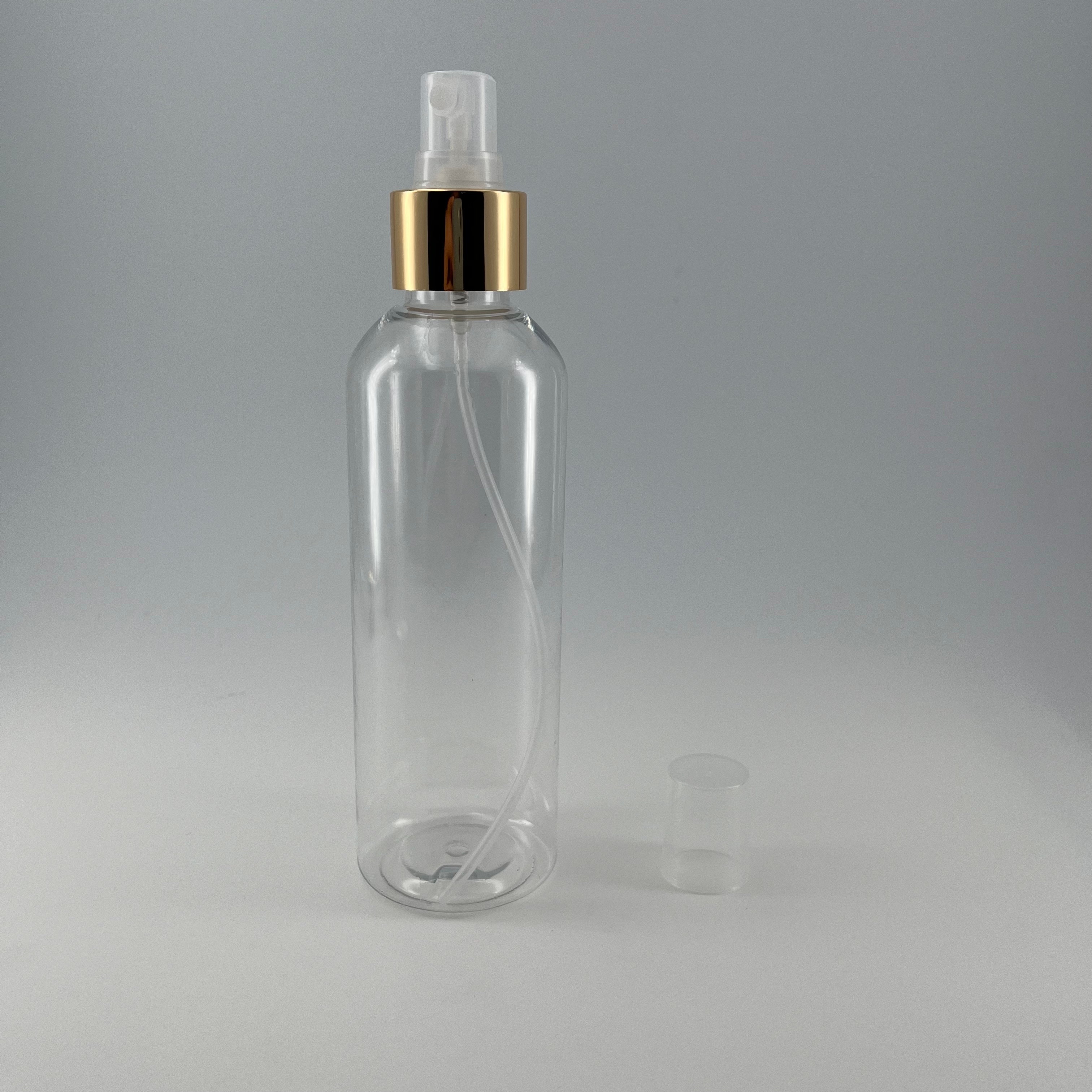 Wholesale 100ml clear PET cosmetic container plastic perfume bottle with 20/410 24/410 sprayer aluminum mist sprayer