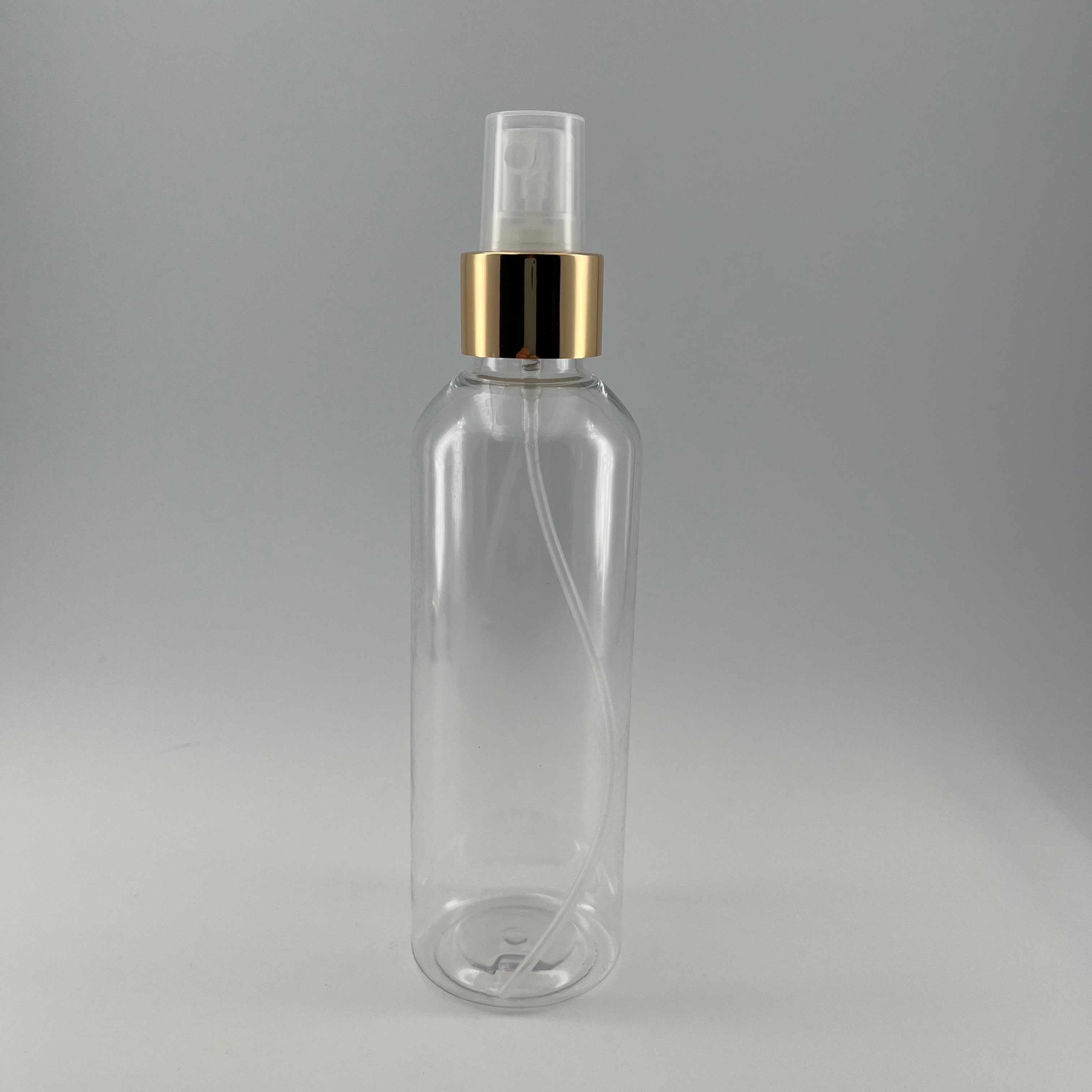 Wholesale 100ml clear PET cosmetic container plastic perfume bottle with 20/410 24/410 sprayer aluminum mist sprayer