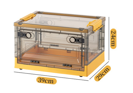 XJH Foldable Plastic Storage Boxes with Latching Lids wheels Clear Storage Bins for Home Organization Collapsible Container