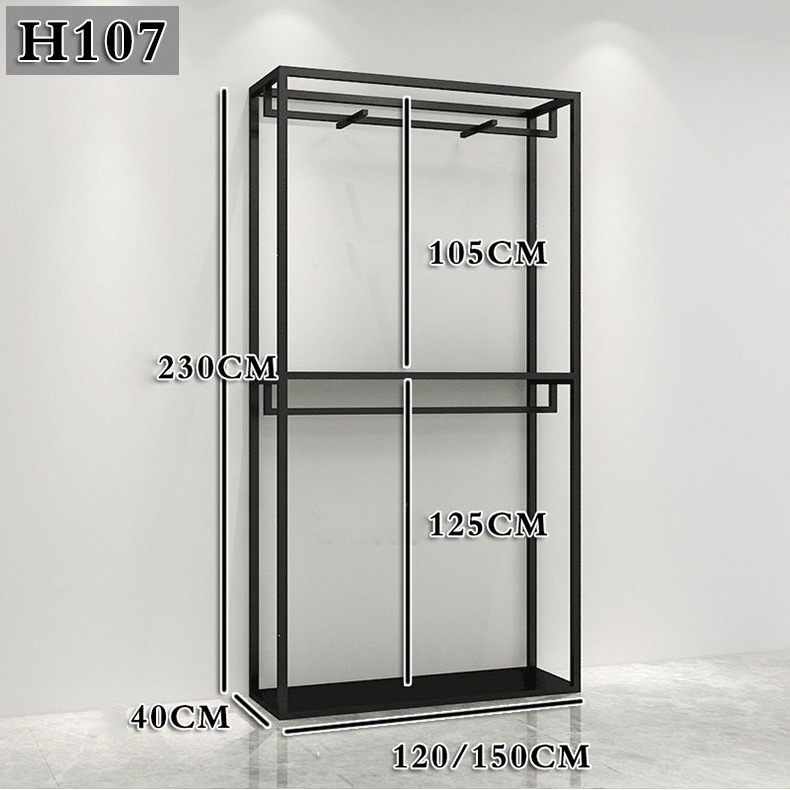 Fashionable Black Men Woman  Boutique Garment Display Stand Retail Store Clothing Racks