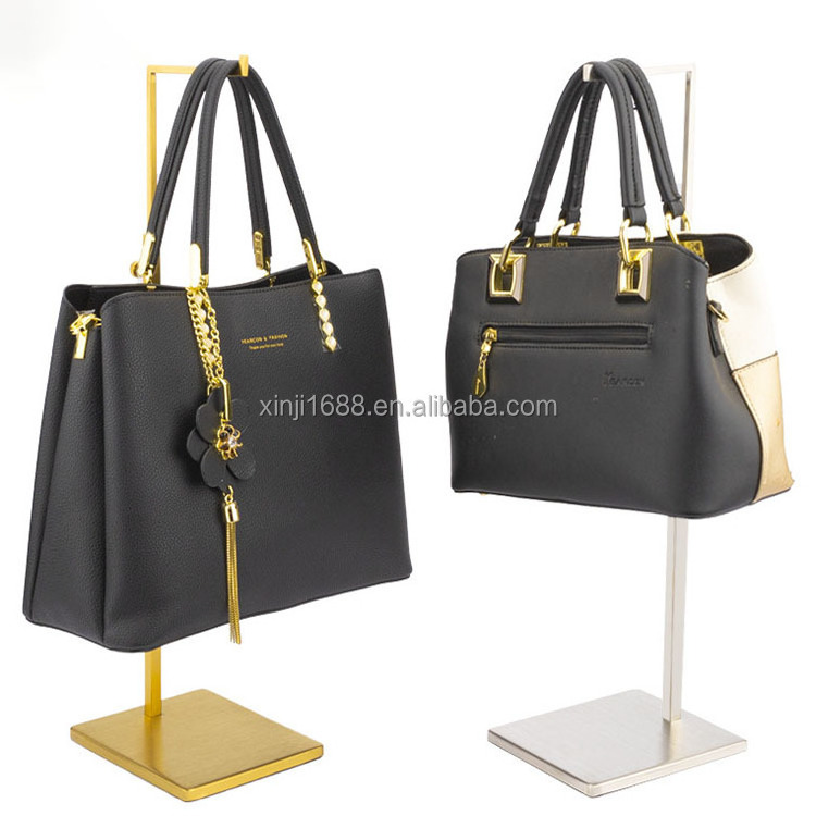 Bag Store Fixtures Countertop Hanger Holder Stainless Steel Metal Women Handbag Men Hanging Bag Display Stand for Boutique Store