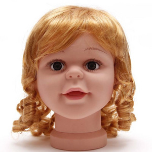 Fashionable Child Girl Model Kids Head Mannequin With Hair Hot Sale