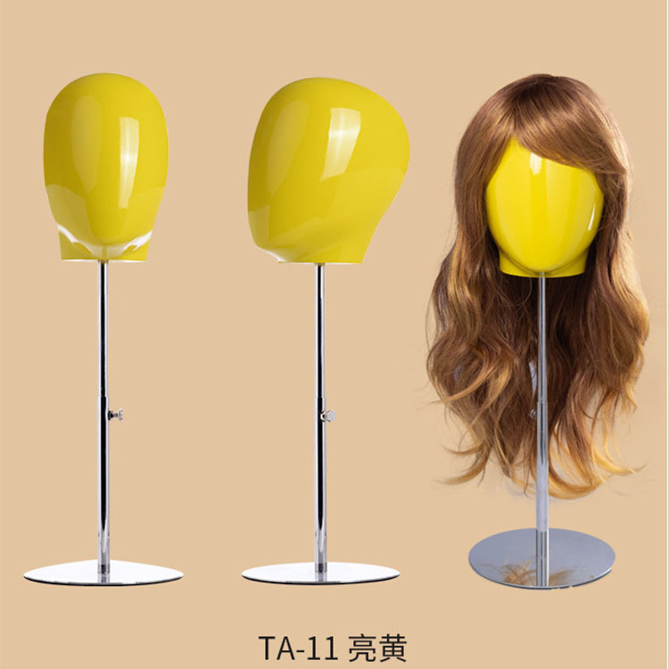 XINJI New Fashion Chrome Gold Head Display Mannequin Wig Heads With Base For Hat Display