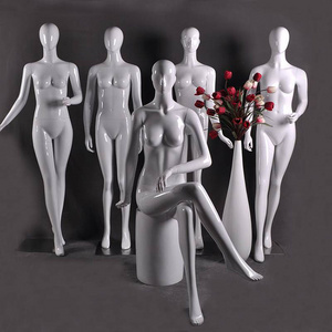 XINJI Fashion Window Clothes Display Full Body Matte Gloss White Color Woman Mannequin Dummy