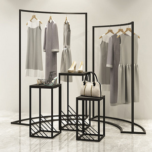 Fashionable Black Men Woman  Boutique Garment Display Stand Retail Store Clothing Racks