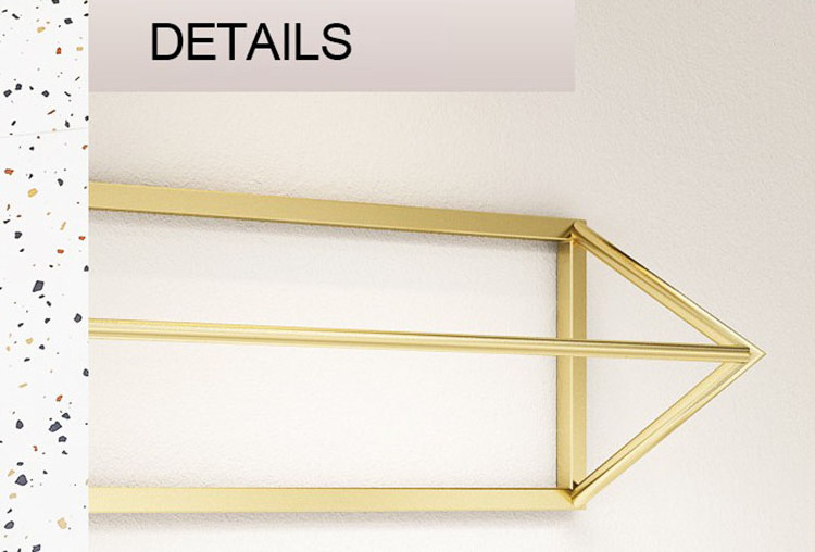 XINJI Fashion Nano Gold Garment Metal Wall Mounted Hanging Rail Display Rack Retail Clothing Shop for Clothes Display