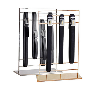 Top Quality Stainless Steel Silver Gold Retail Store Shop Belt Display Stand Props Rack