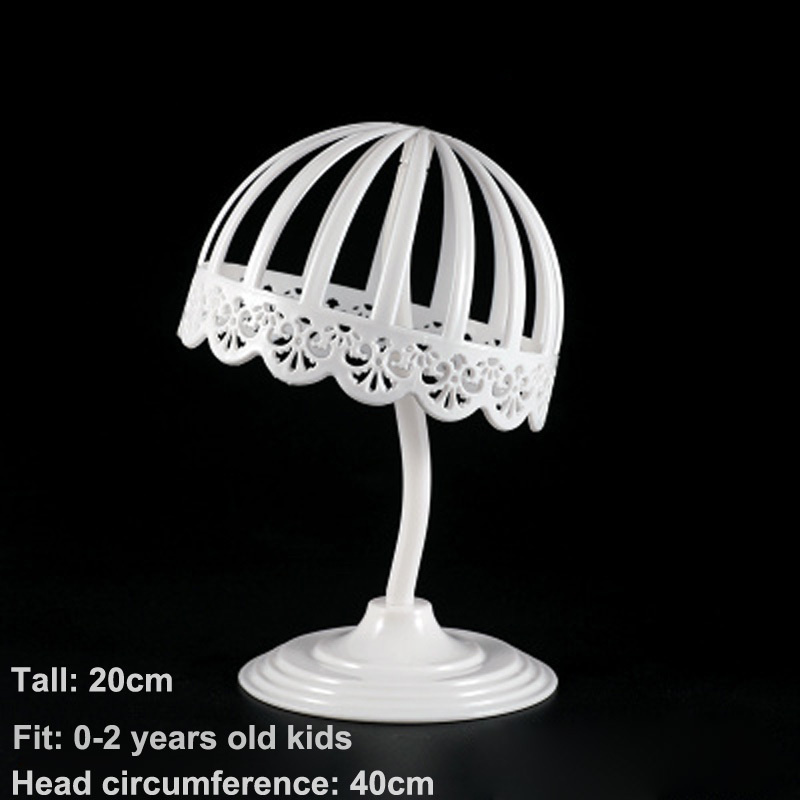 Plastic Baby Hat Cap Storage Display Holder Hair Wigs Rack Shelf Stand Baby Child Kid Mannequin Head Model Dome White