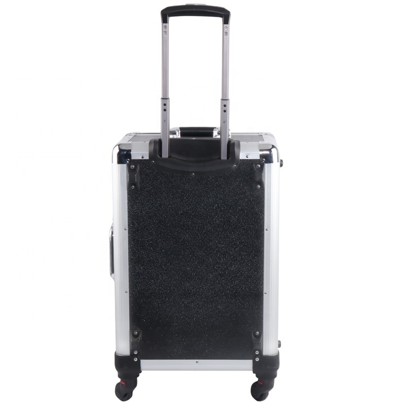 Factory Portable Shockproof and Waterproof Aluminum Magic Beauty Drawer Pilot Flight Case with legs wheels