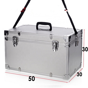 Lockable Silver Profile Aluminum Aluminum Barber Tool Case Flight Case with Foam Padding