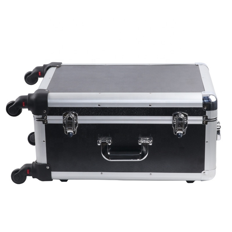 Factory Portable Shockproof and Waterproof Aluminum Magic Beauty Drawer Pilot Flight Case with legs wheels