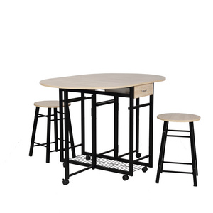 JUSTHome home restaurant kitchen rustic industrial design dining room table and 2 chairs dinging table set 2chairs