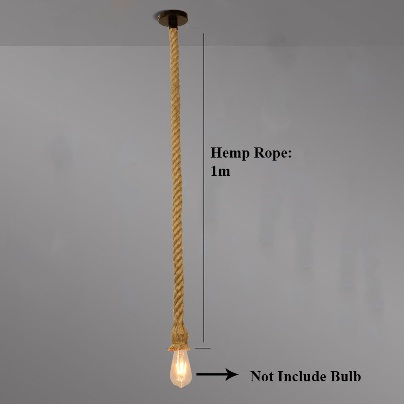 vintage hemp rope chandeliers pendant lights retro loft industrial hanging lamp  led bulb lamp lighting fixture