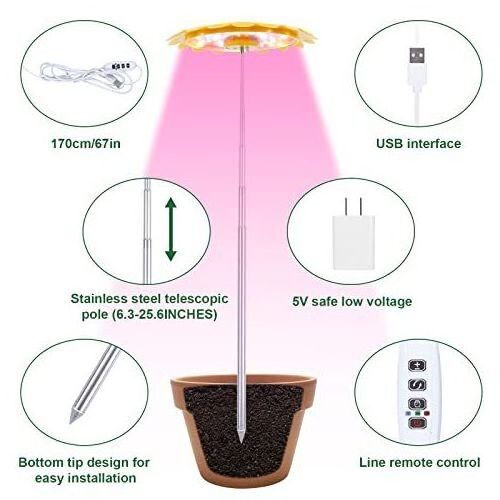 Professional Factory White Usb Umbrella Grow Light For Mini Smart Garden Potted Plant Led Grow Light