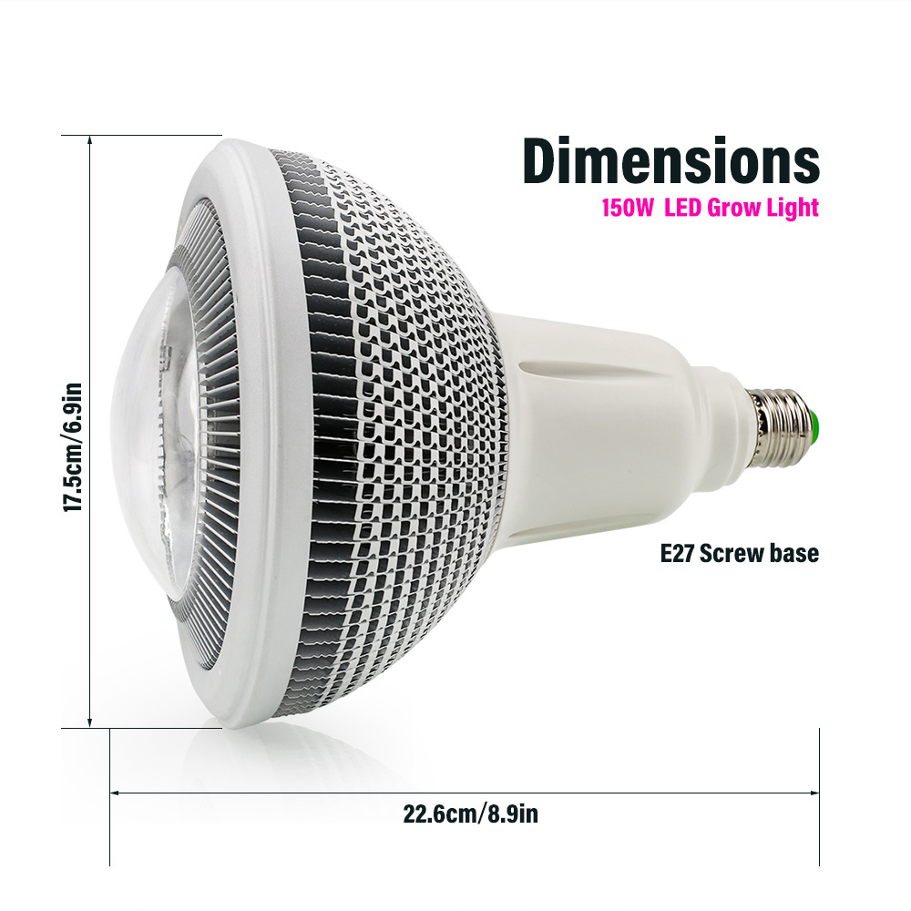 New EcoSmart 150W Equivalent 3500K 4000K 5000K Selectable PAR 38 Dimmable LED Grow Light Bulb