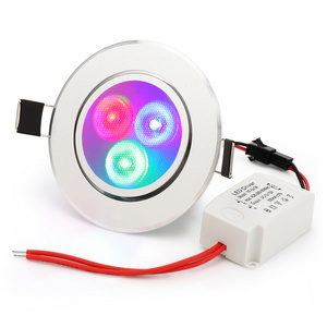 LED Downlight 3W RGB Recessed Spot Light Colorful Remote Control Spot Ceiling Light TH0043