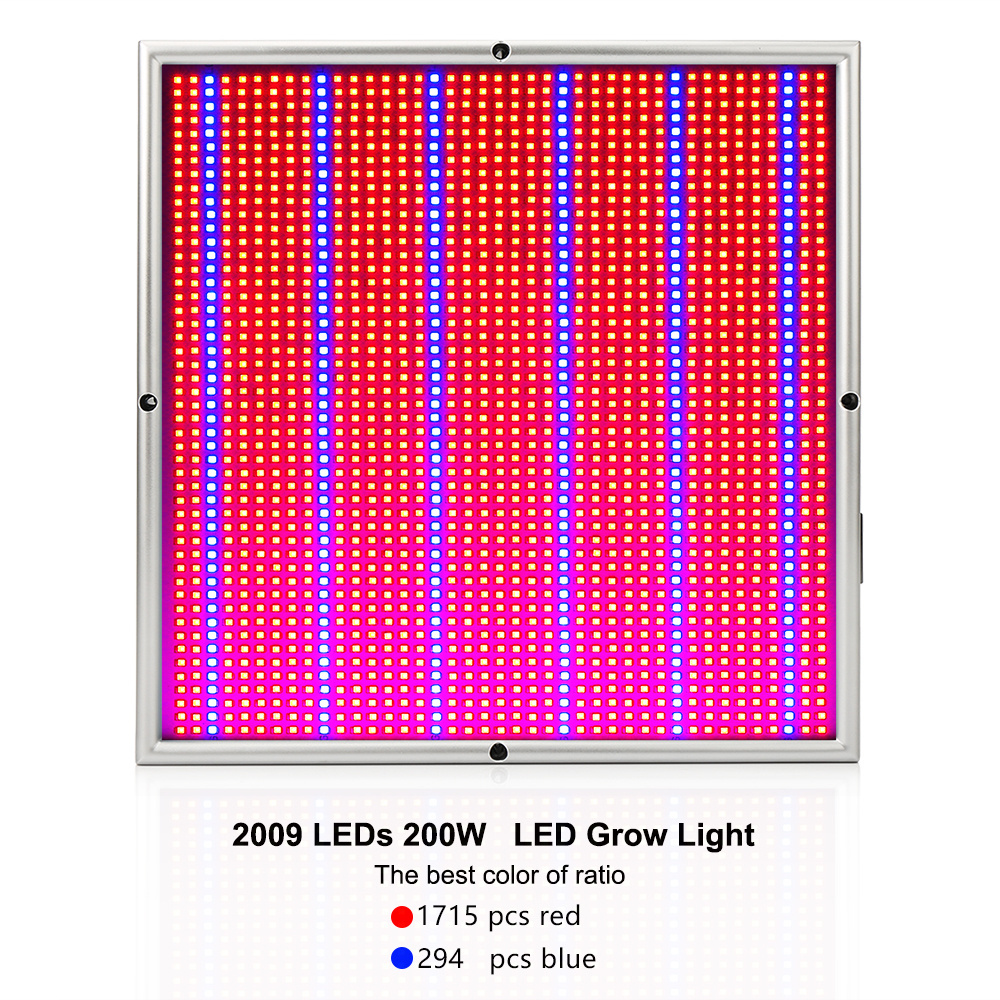 Sinjialight high efficiency 200W 2009pcs SMD2835 red blue square led grow light  indoor garden green house plant grow led panel