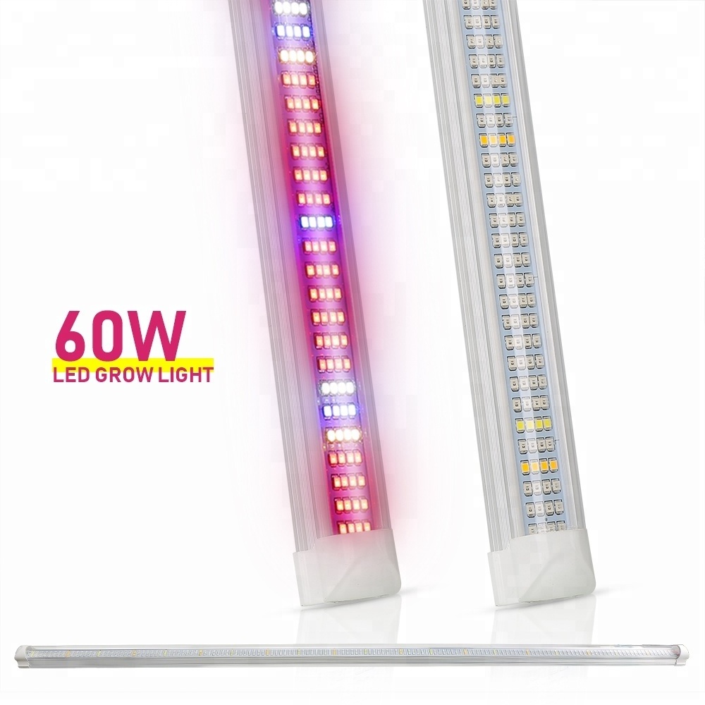 T8 High Output Plant Grow Light Strip120cm Full Spectrum Sunlight Replacement with Reflectors for Indoor Plant