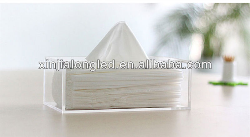 Desktop Clear Acrylic Removable Facial Tissue and Napkin Box Acrylic Handkerchief Dispenser Box