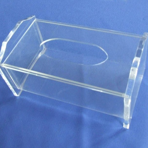 Desktop Clear Acrylic Removable Facial Tissue and Napkin Box Acrylic Handkerchief Dispenser Box