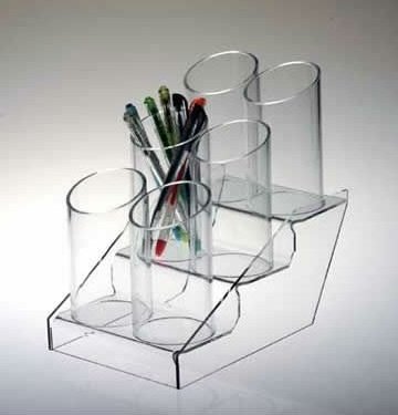 Wave-shaped Clear Acrylic Pen Display Stand Acrylic Pencil Holder Stand