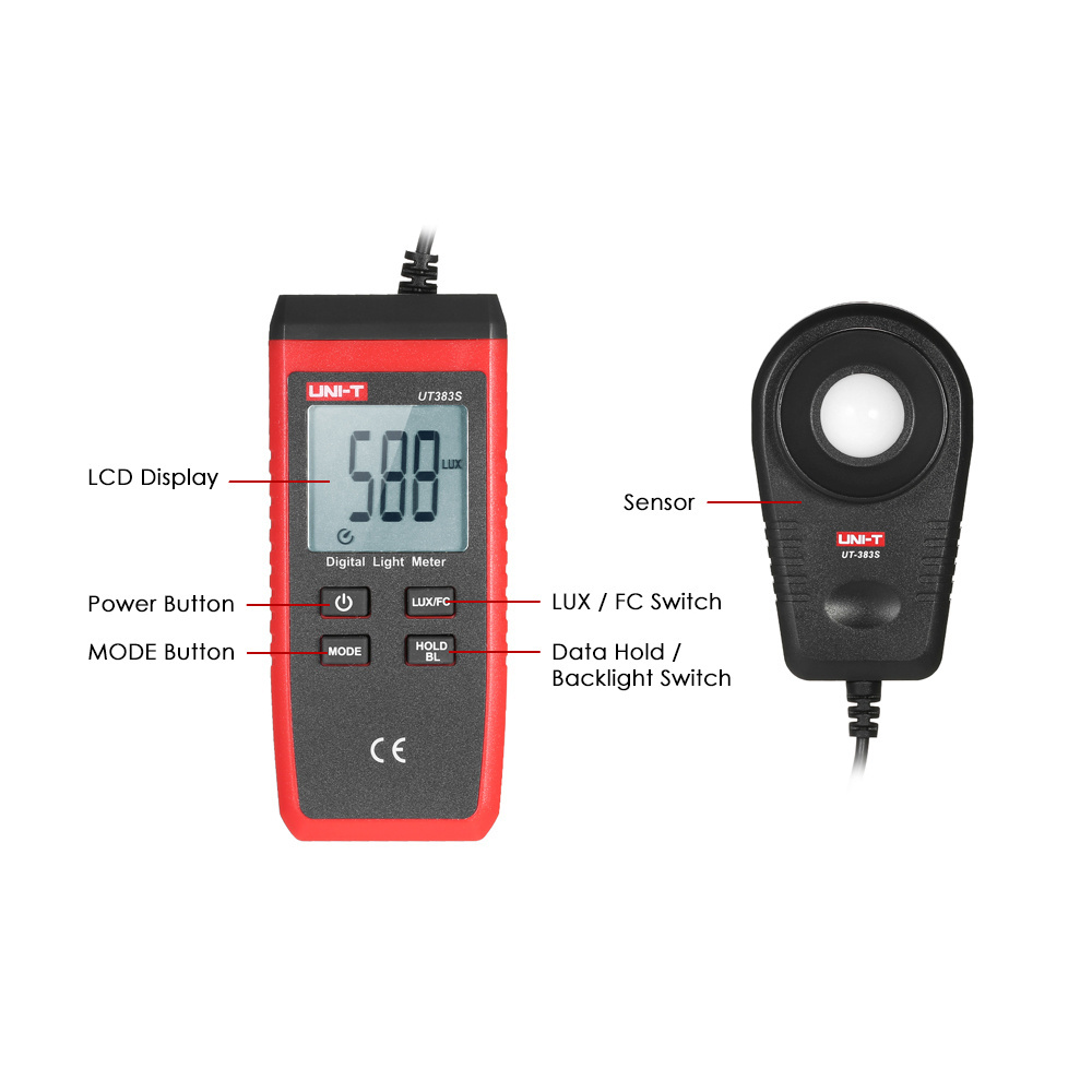 UNI-T UT383 UT383S  Digital illuminometer 200,000 LUX Mini Light Meter