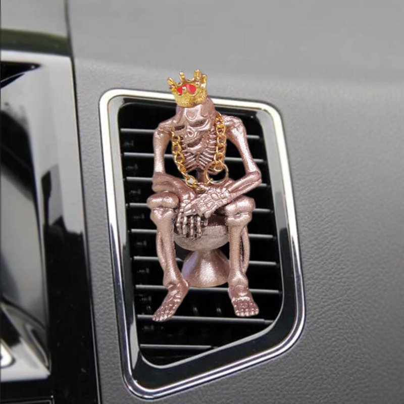 Halloween New Skull Fragrance Manufacturers Solid Clip Car Scent Perfume Diffuser Vent Clip Outlet Air Conditioner Freshener