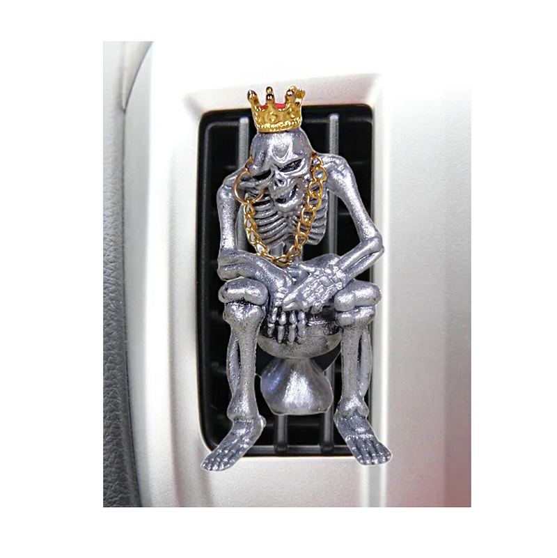 Halloween New Skull Fragrance Manufacturers Solid Clip Car Scent Perfume Diffuser Vent Clip Outlet Air Conditioner Freshener