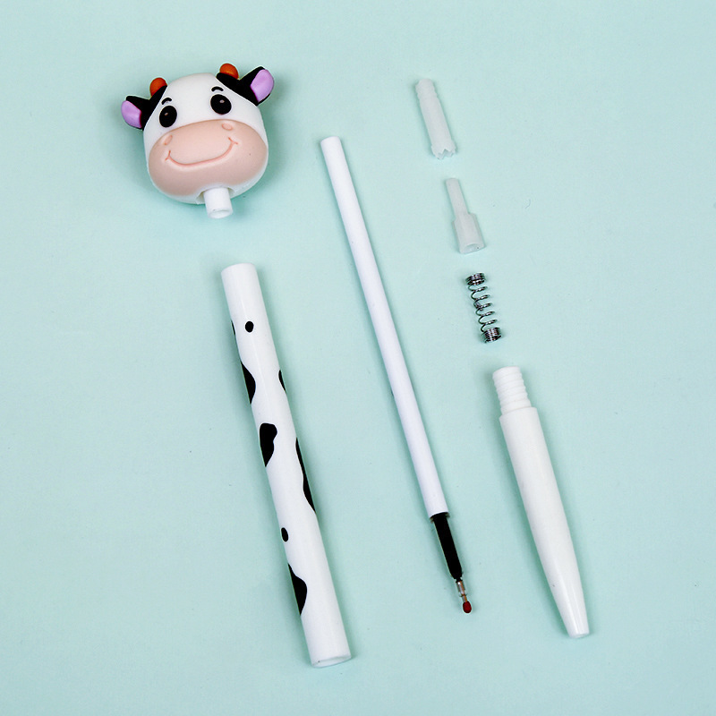 2024 Hot Sale latest 0.5mm Retractable Anime Character Cartoon Dairy Cow Gel Pen