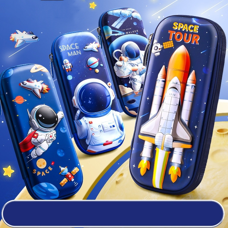 Wholesale 3d Cartoon Pencil Case Large-capacity Double-layer Stationery Box for Boys