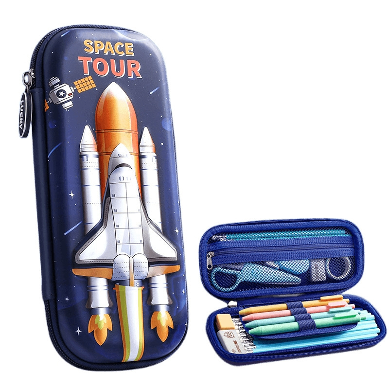 Wholesale 3d Cartoon Pencil Case Large-capacity Double-layer Stationery Box for Boys