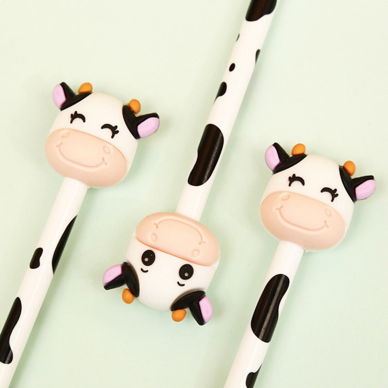 2024 Hot Sale latest 0.5mm Retractable Anime Character Cartoon Dairy Cow Gel Pen