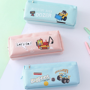 2024 Colorful Automobile Car Truck Large Capacity Cute Fancy Canvas Fabric Pencil Case for School Kids Back to School Supplies