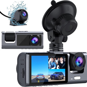 3 Channel Dash Cam car dvr front and back inside full hd 1080p video car black box night vision