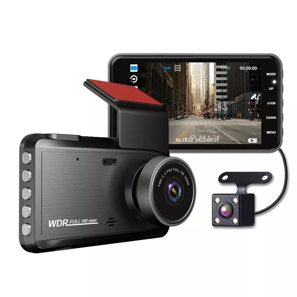 Hot selling dual channel 1080p full hd 4 inch ips dual lens car camera 1080p full hd vehicle blackbox dvr user manual