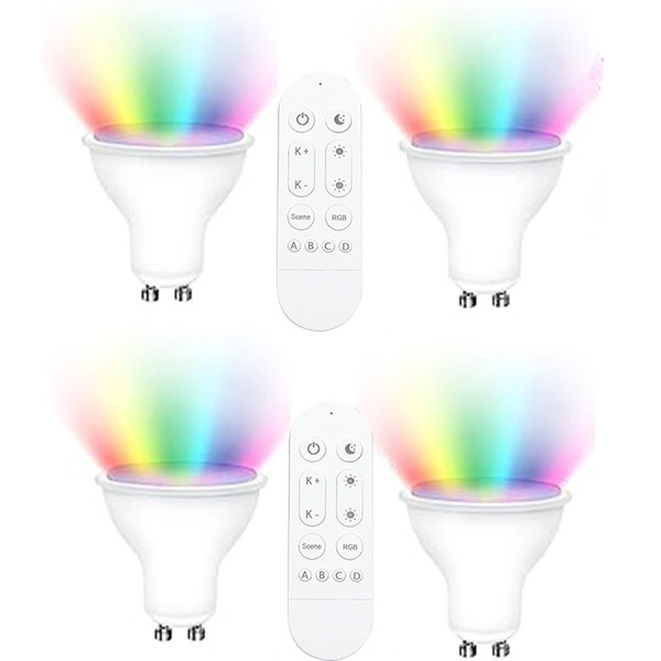 GU10 Smart LED Light Bulb, RGB Color Changing LED Compatible with Alexa and Google Home, Dimmable via App, Dual Pin Base MR16 50