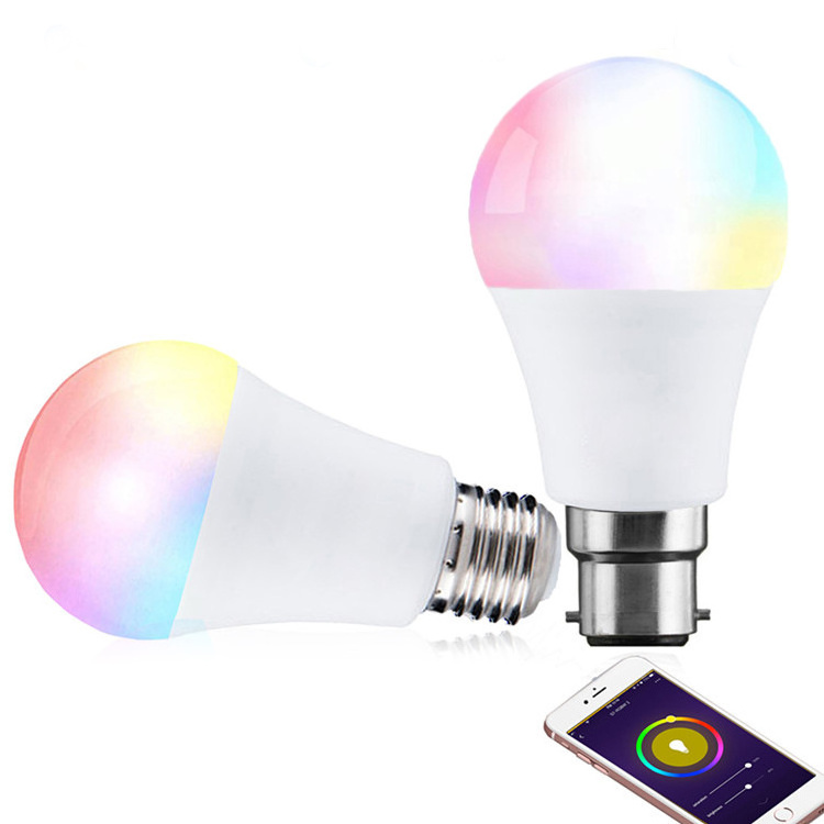 9W WiFi Beacon Smart LED Bulb 16 million colors Alexa Voice Control RGB Smart Bulbs E27 E26 B22 E14