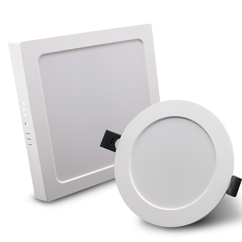 Ceiling Flat Plastic  Backlit Round Led Panels Lighting Recessed Lamp 110-260V All Plastic PP Back With PS Cover